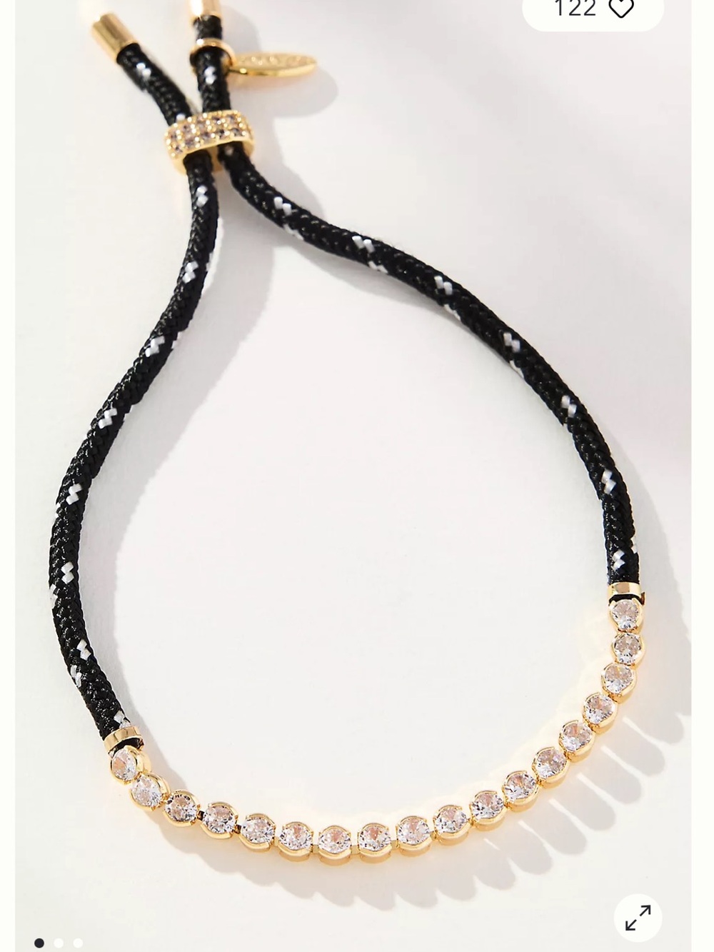 Anthropologie  Crystal Cord Bracelet